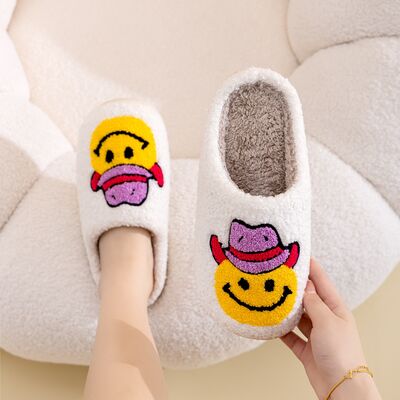Smiley Face Slippers Yellow with Hat