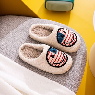 Smiley Face Slippers American Flag Smiley Face
